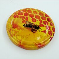 Twist off lid TO66 honeycomb with bee for 250g honey jar